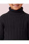 Girls Black Turtleneck Cable Knit Pullover - 3