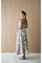 Women's Green Floral Corset Detailed Long Dress - 5