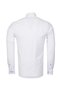 Men's White Color 97% Cotton Lycra Long Sleeve Sports Shirt with Contrast Detail on Sleeves and Collar - 7