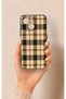Tecno Spark 40C Compatible Cream Plaid Pattern Silicone Case