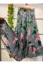 Patterned Chiffon A-Line Skirt Lined