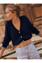 Women's V-Neck Openwork Patterned Buttoned Knitwear Cardigan - 2
