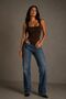 Women's Lined Zero Sleeve Square Neck Snap Bodysuit Blouse Body Low-Cut Sandy Fabric - 2