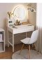 Dressing Table Modern Vanity Table Makeup Cabinet with LED Makeup Mirror and Drawer Makeup Table for Bedroom（60*40*125.5CM）