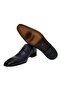 Dark Blue Color Lace-Up Genuine Leather Men's Shoes - 3