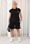 Plus Size Shorts Set with Crest Detail
