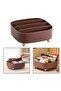 4-Compartment Standing Makeup and Jewelry Organizer with Aesthetic Design, Brown - 6