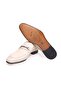 Beige Color Laceless Genuine Leather Men's Half Shoes - 3
