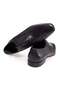 Black Color Lace-Up Genuine Leather Men's Shoes - 2