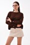Women's Knitted Loose Sweater with Button Detail on Sleeves 265015 - - 3
