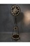 Matte Black Wheel Tripod Stand Decorative Clock Nora - 4