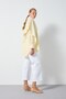 Women's Yellow Oversize Poplin Shirt with Scarf 31087 - 3