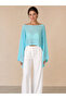 Transparent Tricot Bat Sleeve Cape Blouse