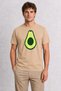 Minimalist Avocado Art T-Shirt Print - Cream