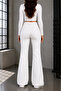 Teresa Women's White High Waist Lycra Spanish Flare Jeans - 4