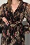 Black Glitter Belted Dress - 4