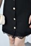 Black Gold Buttoned Lace Jacket - 3