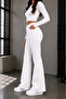 Teresa Women's White High Waist Lycra Spanish Flare Jeans - 3