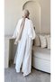 Women's Belted Tencel Slit Detailed Tunic Blouse - White - 5