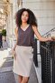 Lycra-Free Stylish Fabric Women's Front and Back V-Neck Sleeveless Jacket Inside Blouse-Coffee - 3