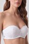 Egyptian Women's Double Ales Unpadded Lace Strapless Bra Black-Ecru - 5