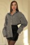 Black Striped Oversize Shirt