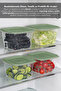6-Piece Square Food Storage Container - Microwave Safe Vegetable Organizer Kitchen Organizer 1900ml Green - 4