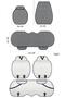 Linen Anti-Sweat Car Seat Cushion Set Seat Protection Cover Bodrum Series Linen Front and Back Set - 4