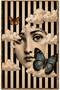 Eta Women's Portrait Patterned Modern Woven Base Decorative Carpet Eta4098
