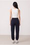 Women's High Waist Elastic Waist Lace-Up Pocketed Elastic Cuffs Baggy Jogger Sweatpants Po-3051 - 5