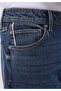 Loose Tapered Fit Men's Mid Indigo Denim Jean Pants - 5