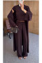Extra Lycra 3-Piece Cardigan Wide Leg Suit Black - 4