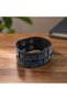 Men's Black Leather Bracelet – Braided Design, Adjustable Snap Closure, Gift Boxed - 2
