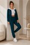 Women's Cardigan and Jogger Sweatpants Set 3 Yarns Ribbed Cardigan Hoodie and Jogger 2-Piece Sweatpants Set Full Zip Closure Jacket and Elastic Cuff Jogger Long Sweatpants - 8