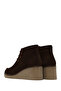 Women's Brown Lace-Up Wedge Heeled Suede Leather Boots Af170023Ds - 7
