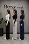 Opportunity Product Women's Set of 3 Black Gray Navy Blue Flowy Wide Leg Sweatpants - 3