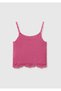 Girl's Dusty Rose Strappy Knitted Tank Top with Bead Detail - 2