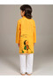 Boys Yellow Cotton Kurta with Printed Design - 3