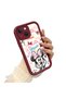 iPhone 15 Compatible Case Camera Protector Minnie Pattern Claret Red Loving Couple Silicone Phone Case - 3