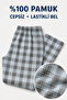 Single 100% Cotton Plaid Patterned Men's Pajama Bottoms Turquoise - 4