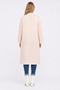 Women's Plus Size, Powder, Striped Fabric, Pocket Cap, Long Cardigan 65N39611 - 8