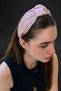 Bym Powder Pink Satin Silver Embroidered Women's Hair Crown Evening Dress Henna Engagement Accessory - 2