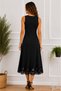 Women's Sleeveless Skirt with Laser Cut Floral Pattern, Midi Length, Imported Crepe Dress - 5