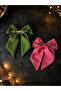 Set of 2 Large Bowknot Automatic Hair Clips for Women and Children, Patterned Solid Color Hair Clips - 2