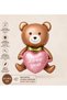 Love You Heart Teddy Bear Foil Balloon 51X54.5 cm Brown Pink Romantic Love Balloon for Lovers - 2