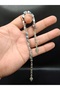 Silver Color Natural Hematite Stone 15-Piece Prismatic Model Zaza Prayer Beads - 3