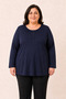 Plus Size Plain Mother's Combed Cotton Blouse 407
