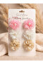 Pearl Beaded Elegance Series Organza Flower Set of 6 - 3