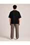 Black Oversize Minimal Tea and Bird Printed Design T-Shirt - 3