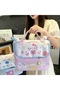 Cute Cat Hello Kitty Patterned Pink Extra Large Size Pen Holder Makeup Bag Baby Care Travel Handbag - 3